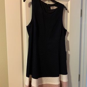 Eliza J Sz16 Sleeveless Quilted Knit A-Line Dress